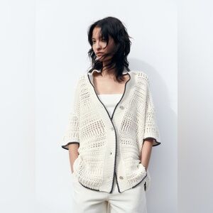 Zara Crochet Cardigan Size S-M